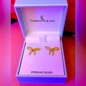Charlotte & Lexi Sterling Silver Bow Earrings! Brand new!